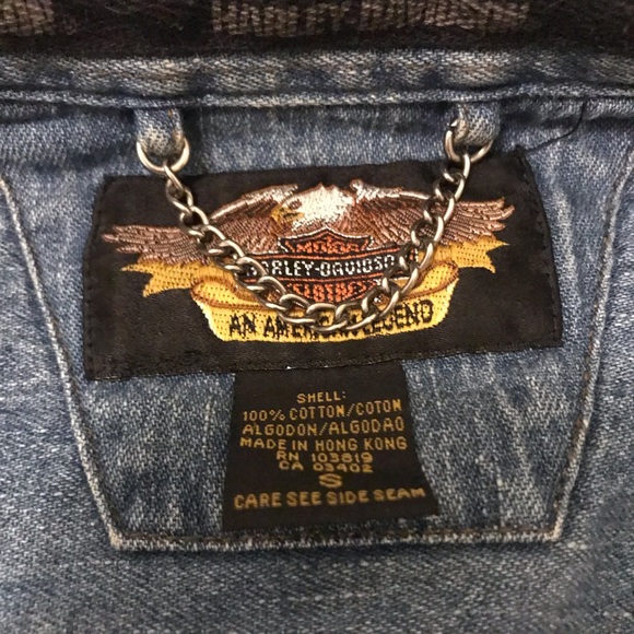 Vintage Harley Davidson Denim Button-up Jacket - Picture 7 of 8